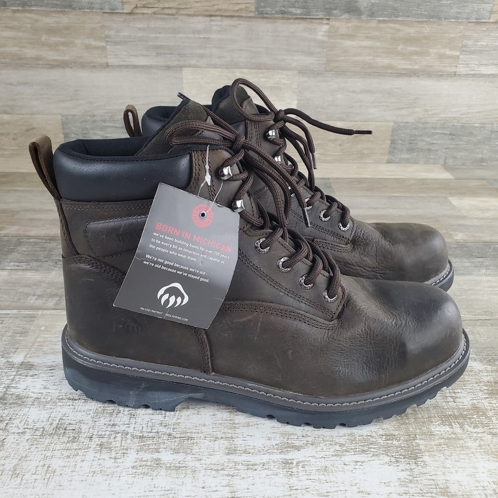 Wolverine Floorhand 6" Womens‎ Work Boots Sz 13 M Dark Brown Leather Waterproof
